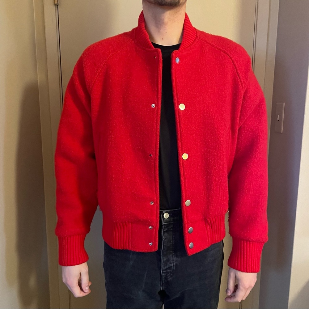 Zara Classic Red Varsity Jacket